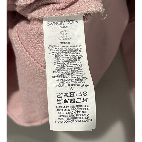 Sweaty Betty Sweatshirt Women's 4 After Class Longline Pink Organic Cotton Modal - Picture 4 of 8